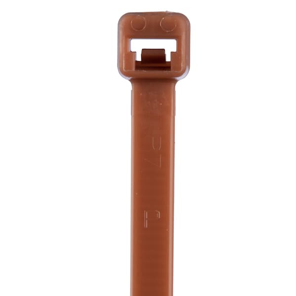 Cable Tie, 6 in L, 1-1/4 in Max Bundle Dia., Brown, Nylon 6/6, 18 lb Strength, 1000 PK